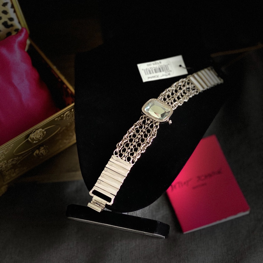 NWT and Box BETSEY JOHNSON Gemstone Bracelet Watch